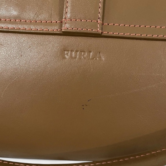 Furla Brown Leather Small Shoulder Bag Gold Hardware Classic Italian Y2K - Picture 11 of 14